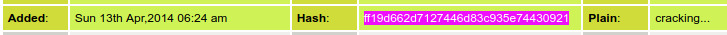 Screenshot of a leaked Telia admin password MD5