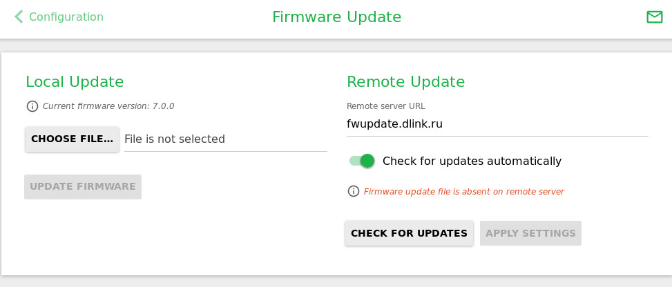 D-Link DIR-825AC OTA firmware update page